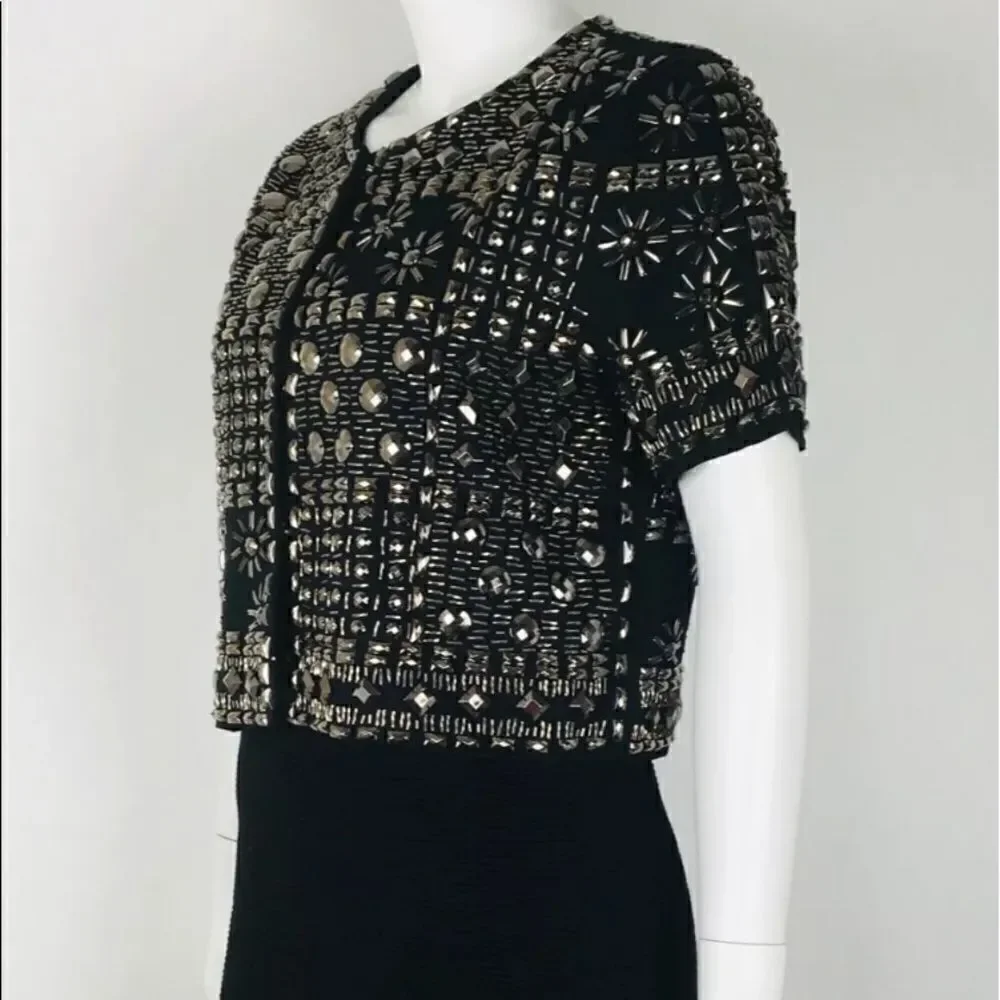 Studded Metallic Metal Short Sleeve Jacket